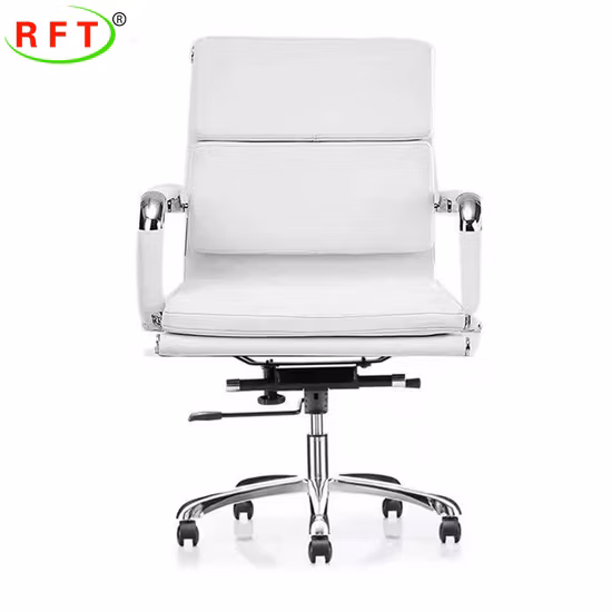 Chaise de bureau ergonomique de luxe en cuir à dossier haut