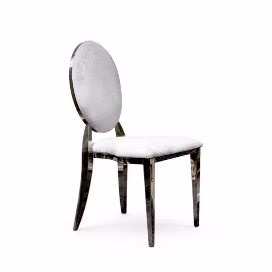 Chaises de salle à manger blanches en acier inoxydable d'or en cuir d'unité centrale pour des mariages de salle de banquet de restaurant à la maison d'hôtel