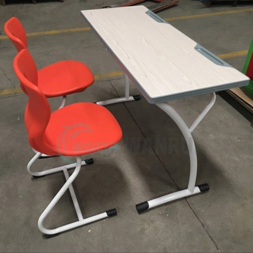 Simple Double Classroom Furniture School Student Desk and Chair