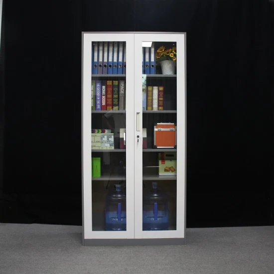 Armoires de remplissage pour le classeur de bureau d'école adapté aux besoins du client par acier de porte en verre de meubles de livre