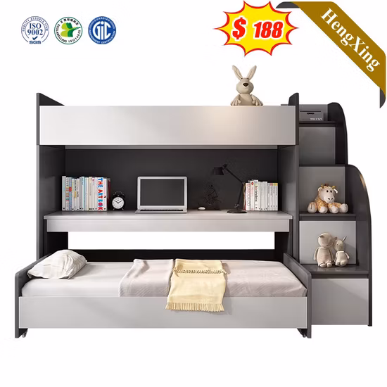 Lit superposé d'étudiant en bois de meubles d'école de chambre à coucher de maison moderne de conception simple bon marché avec des couches de stockage