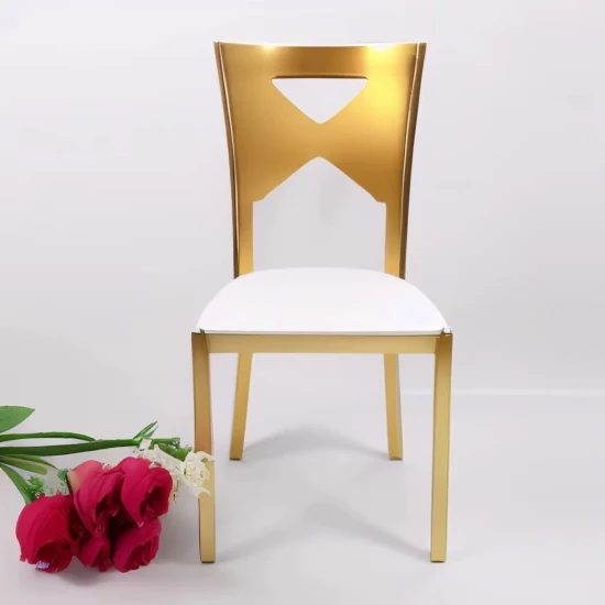 Fête de location élégante de mariage doré classique avec chaise métallique de haute qualité